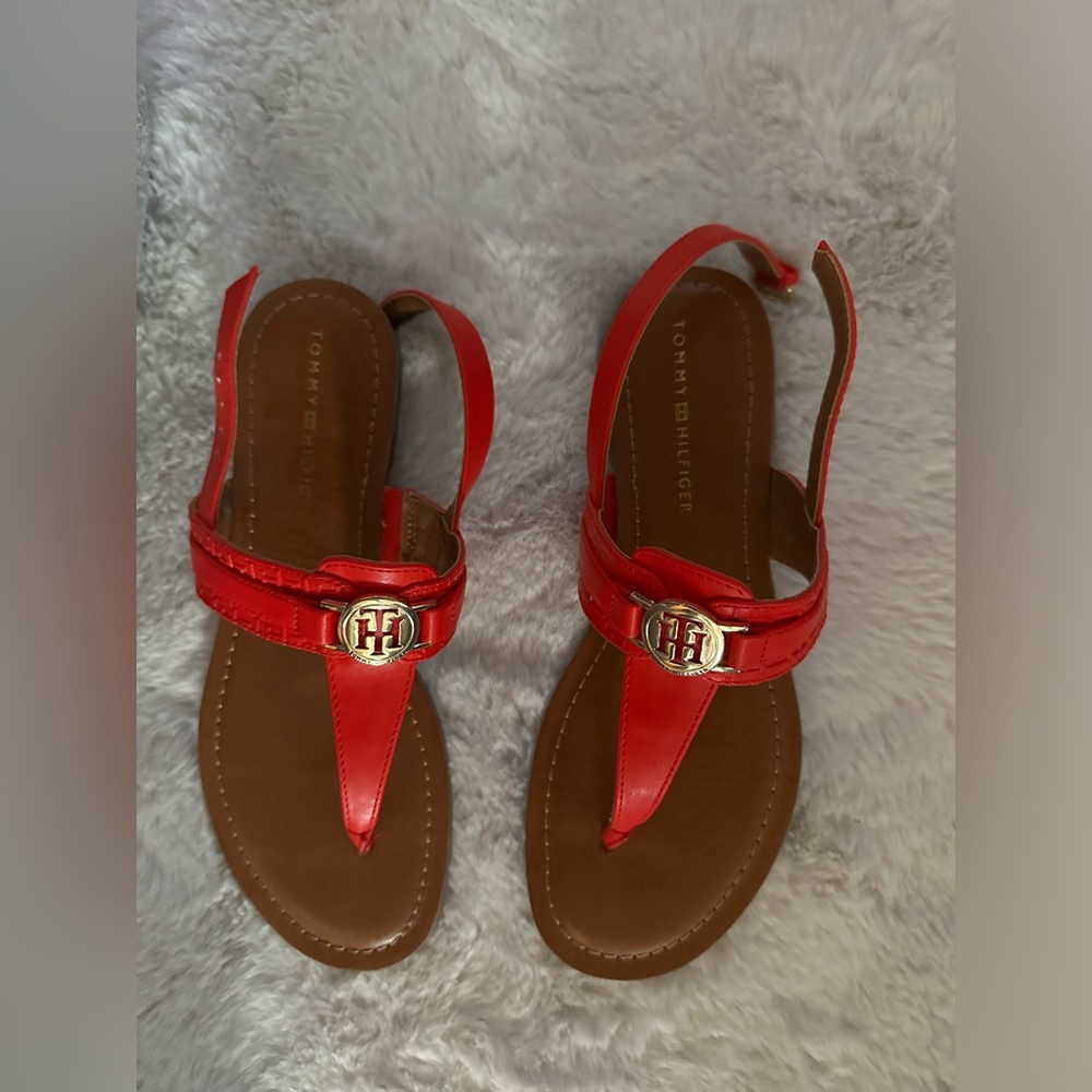 Tommy Hilfiger Red Thong Sandals